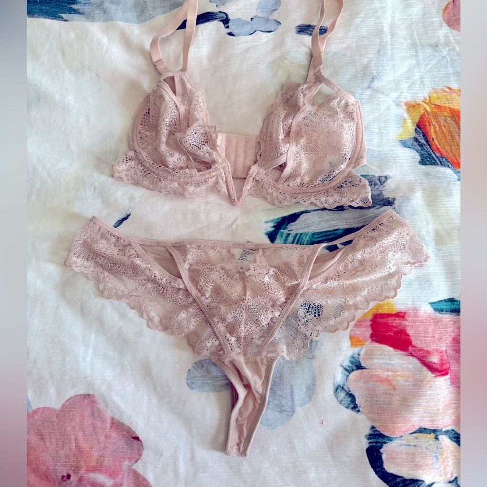 Thistle and Spire Kane V-wire bra 36D and XL thong